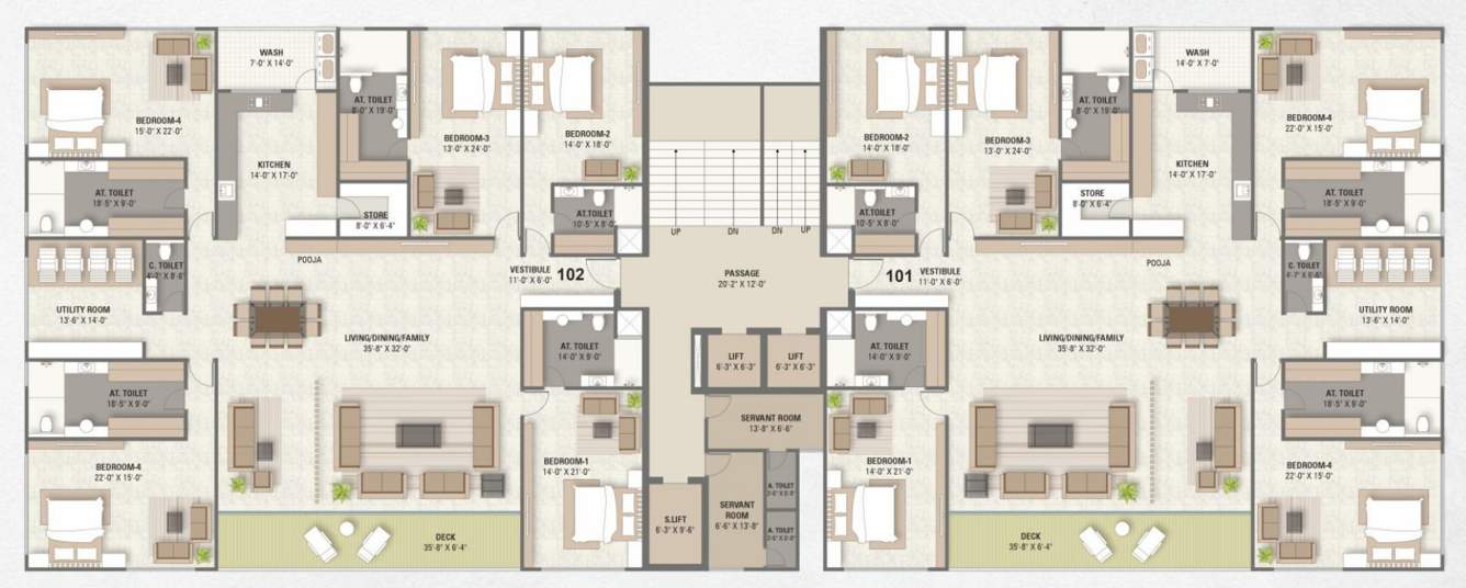 miliana Block F Cluster Plan from 1st to 9th Floor