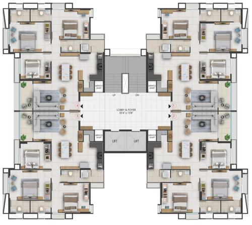  gota-jagatpur A & G Cluster Plan From 1st To 14 Floor