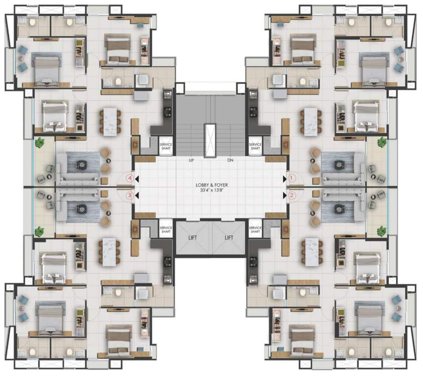  gota jagatpur A & G Cluster Plan From 1st To 14 Floor