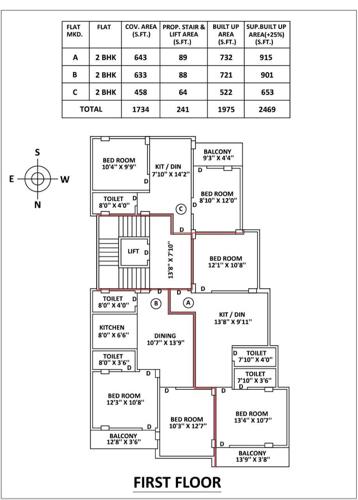  shree-ganesh-apartment Shree Ganesh Apartment Cluster Plan for 1st Floor
