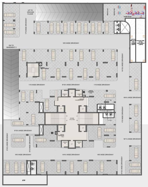  104 Times 104 First Basement Cluster Plan