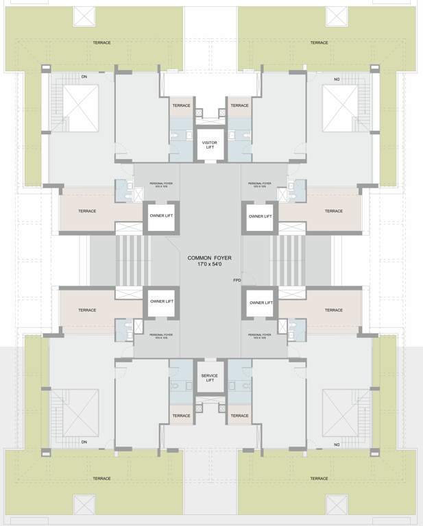  104 Times 104 Penthouse Cluster Plan For 29th Floor