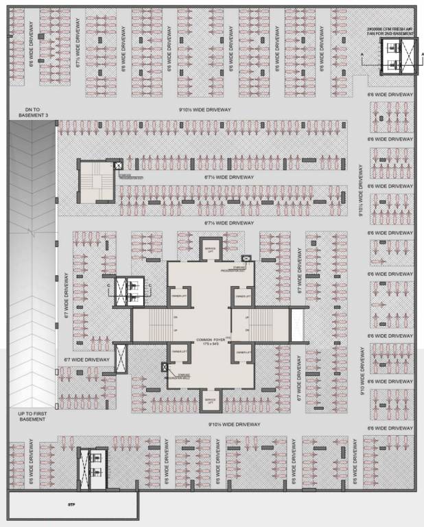  104 Times 104 Second Basement Cluster Plan