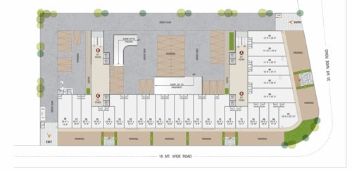  swarnim-shrushti Block A, B, C And D Cluster Plan For Ground Floor