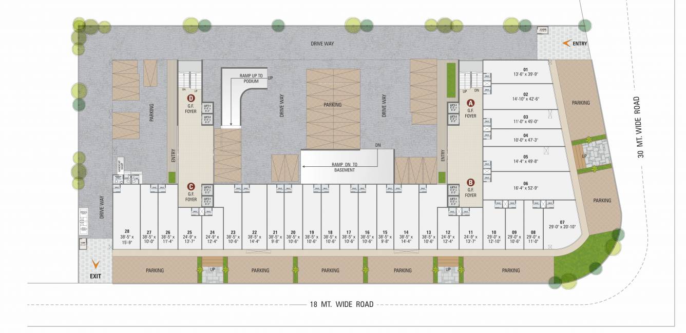  swarnim shrushti Block A, B, C And D Cluster Plan For Ground Floor