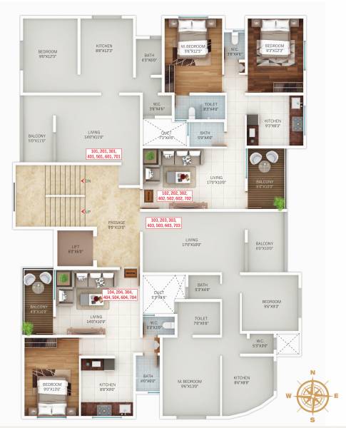  vrundavan-kunal Vrundavan Kunal Cluster Plan From 1st To 7th Floor