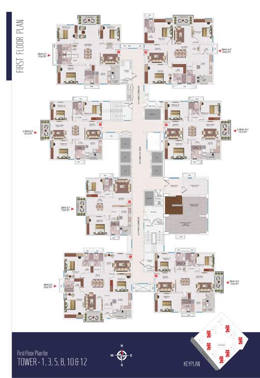  sayuk Tower 1, 3, 5, 8, 10 And 12  Cluster Plan for 1st Floor