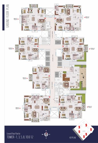  sayuk Tower  1, 3, 5, 8 ,10 And 12 Ground floor Cluster Plan