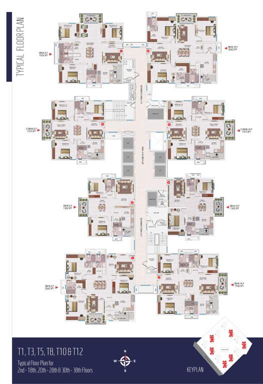  sayuk Tower 1, 3, 5, 8, 10 And 12 Typical  Cluster Plan