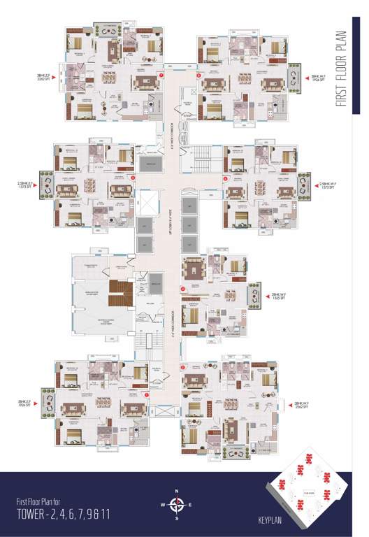  sayuk Tower 2,4, 6, 7, 9 And  11 Cluster Plan for 1st Floor