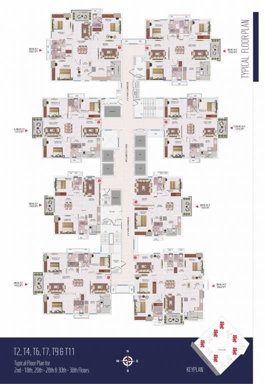  sayuk Tower  2, 4, 6, 7 And 11 Typical Cluster Plan
