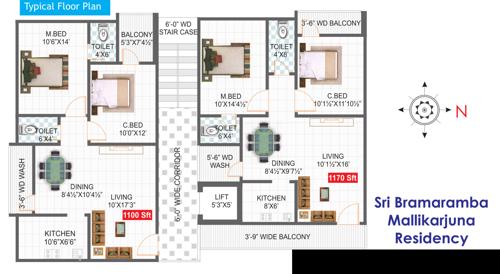  bramaramba-mallikarjuna-residency Bramaramba Mallikarjuna Residency Cluster Plan For Typical Floor