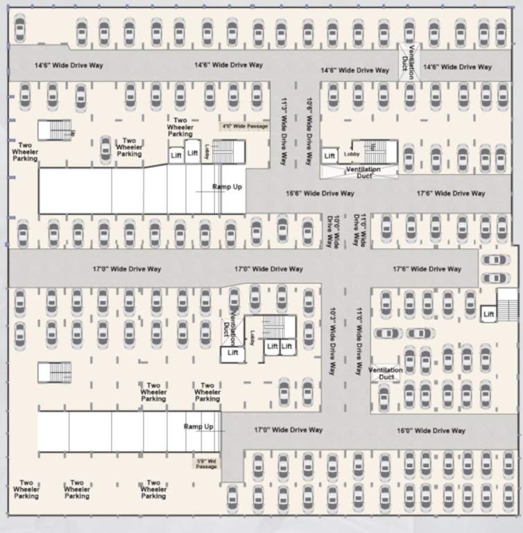  palazzo Block   A, B, c Celler Parking  Cluster Plan
