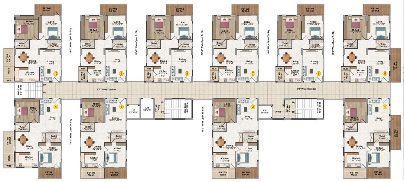  palazzo Block   A Typical Cluster Plan