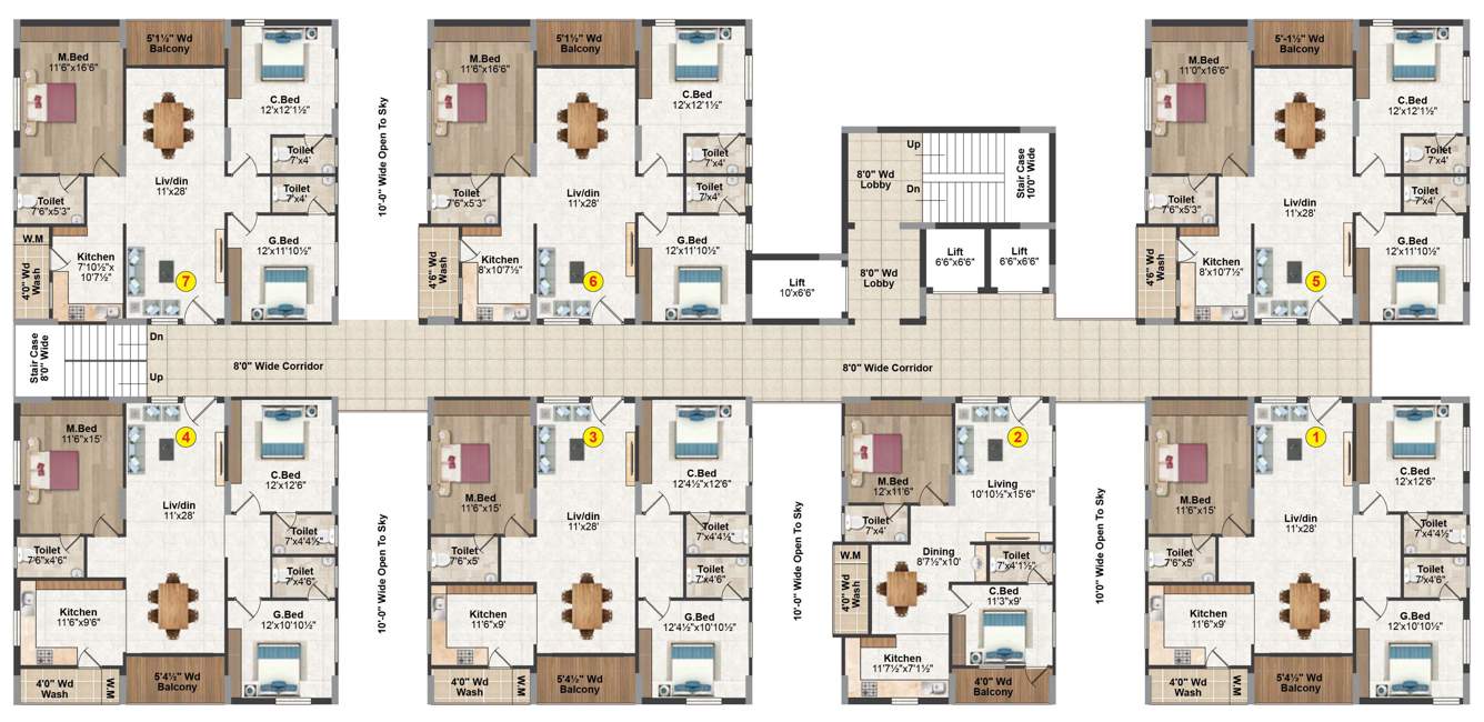  palazzo Block   B Cluster Plan For 1st Floor
