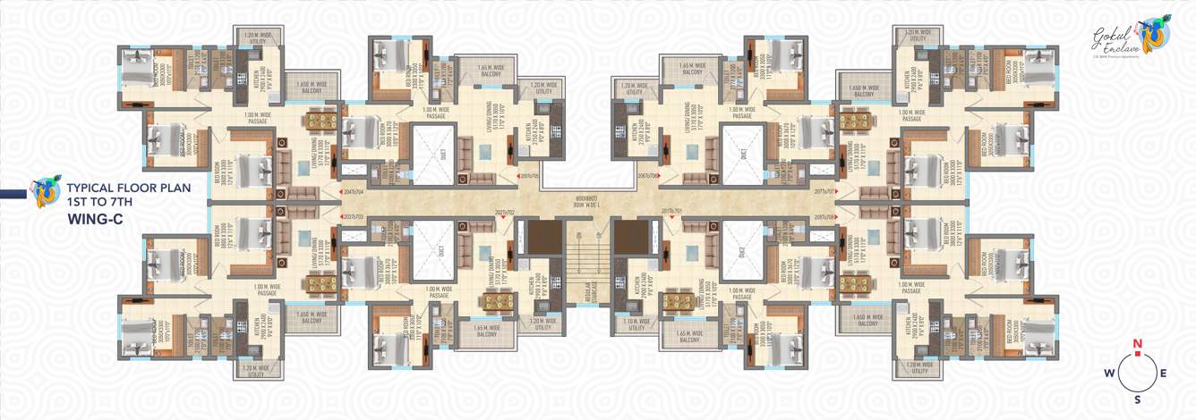 gokul enclave wing c wing d Gokul Enclave Wing C Cluster Plan