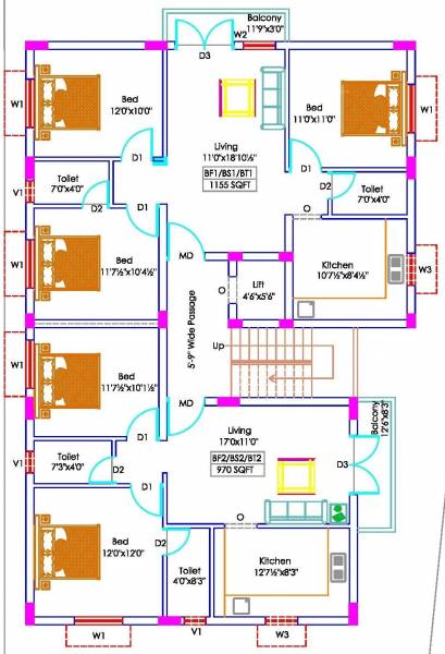  jp-homes Vishnu JP Homes Typical Cluster Plan