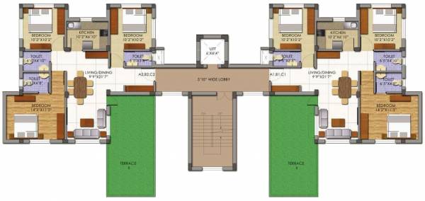  essence Block - 3, 4 2nd Floor Cluster Plan