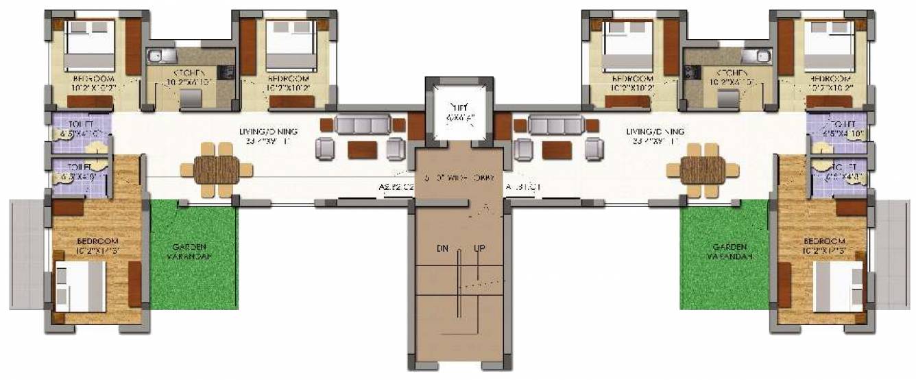  essence Block   3, 4 3rd Floor Cluster Plan