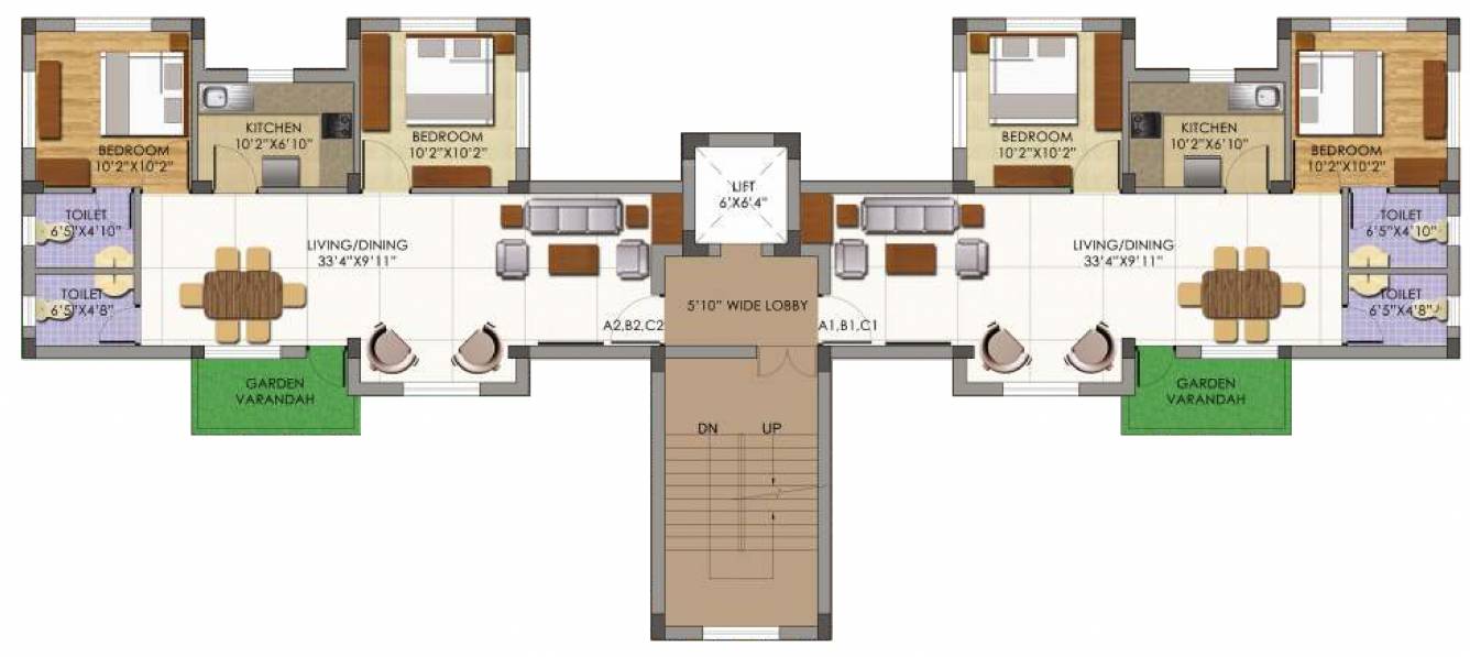  essence Block   3, 4 5th Floor Cluster Plan