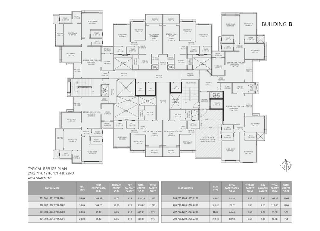  eternia 2 0 Tower B Cluster Plan For 2nd, 7th, 12th, 17th And 22nd Floor