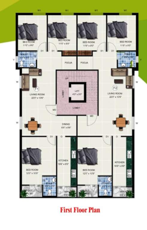  vimala nagar Vimala Nagar Cluster Plan for 1st Floor
