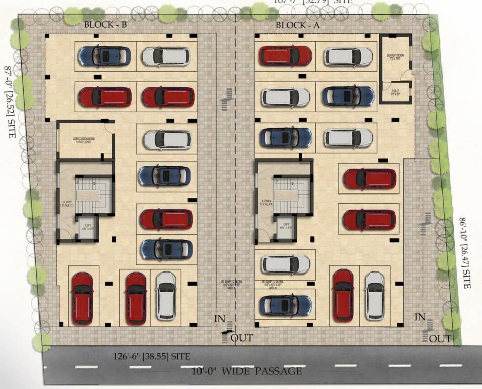  mithra Block   A, B Ground Cluster Plan