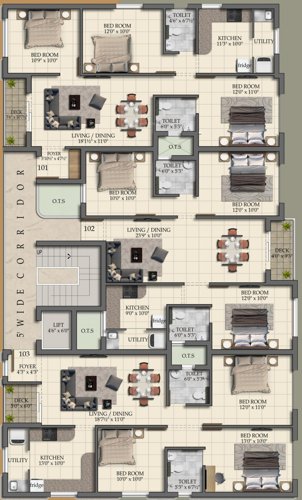  mithra Block - A Cluster Plan For 1st And 2nd Floor