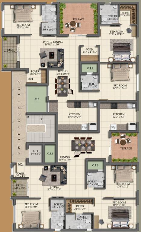  mithra Block   B Cluster Plan For 3rd Floor