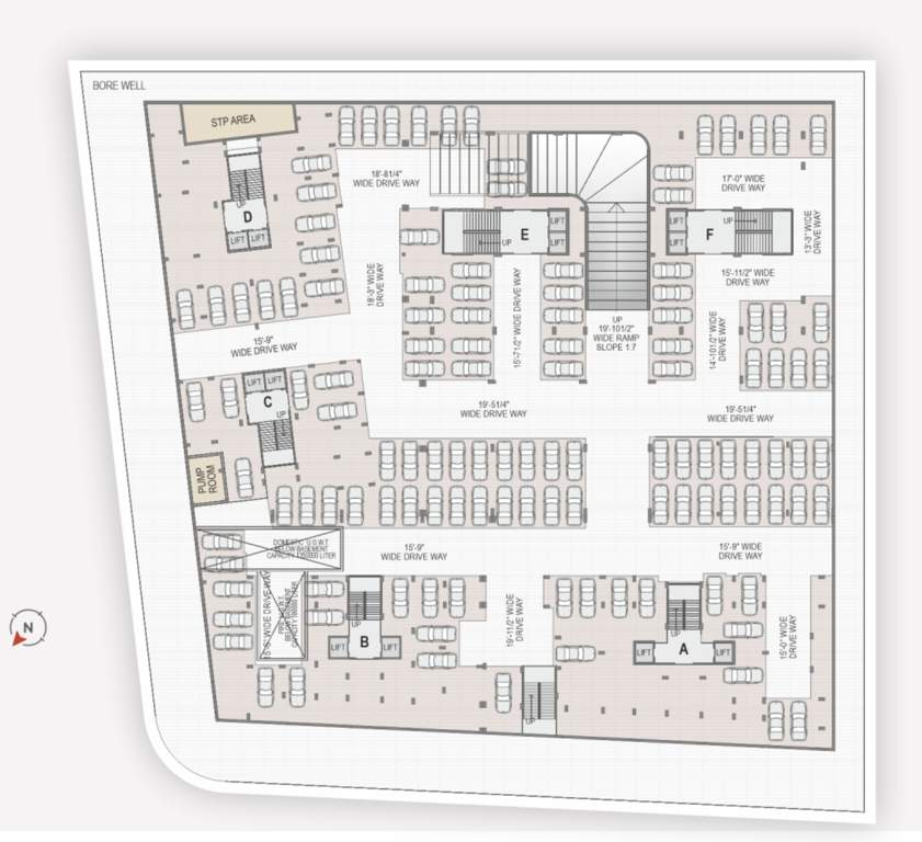  ananta elegance Block A To F Cluster Plan FOr Basement Floor
