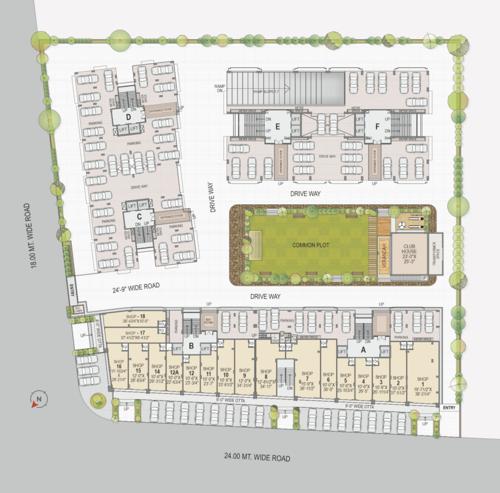  ananta-elegance Block A To F Cluster Plan For Ground Floor