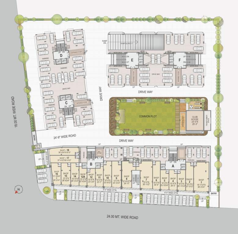  ananta elegance Block A To F Cluster Plan For Ground Floor