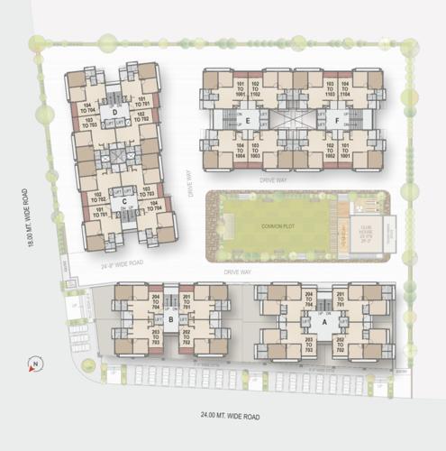  ananta-elegance Block A To F Cluster Plan For Typical Floor