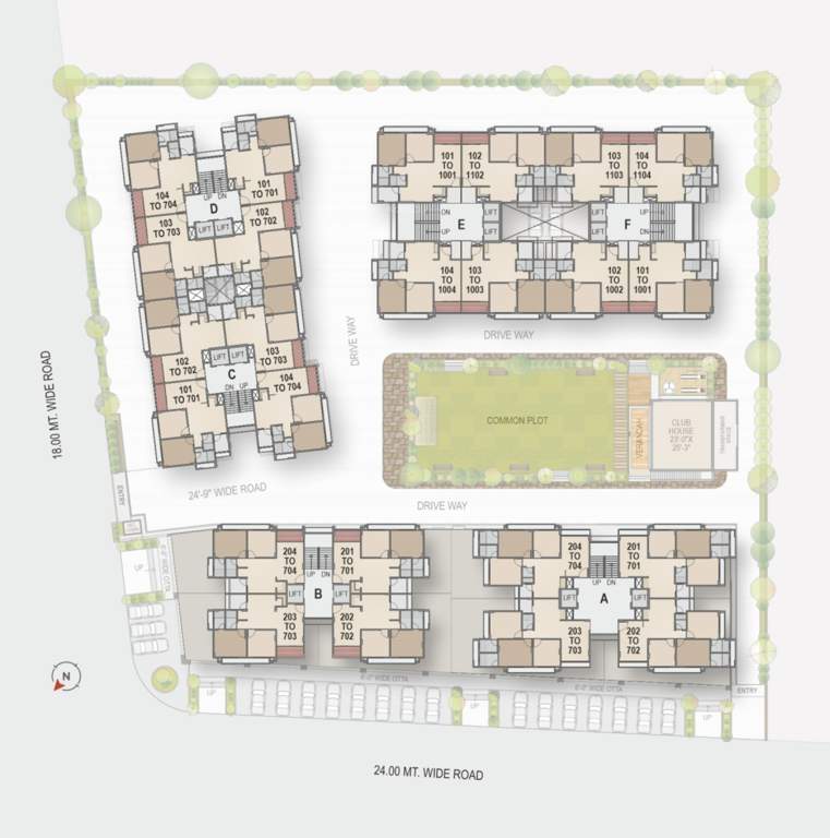  ananta elegance Block A To F Cluster Plan For Typical Floor