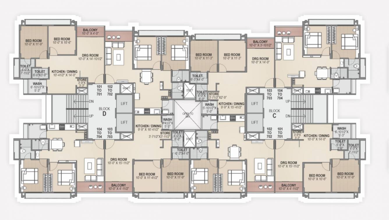  ananta elegance Block C And D Cluster Plan Typical  