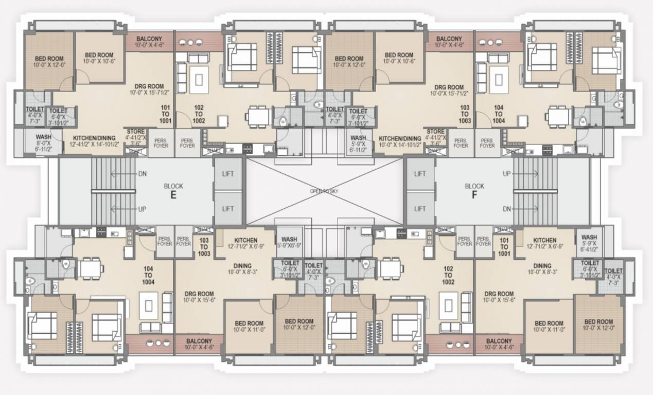  ananta elegance Block E And F Cluster Plan Typical 