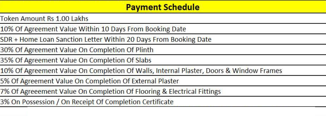 vihar Construction Linked Payment (CLP) Payment Plan