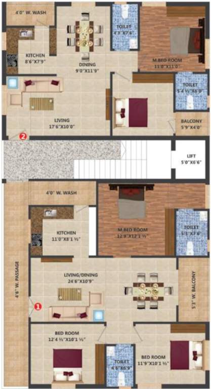  poojitha nivas VSP Poojitha Nivas Cluster Plan from 1st to 5th Floor