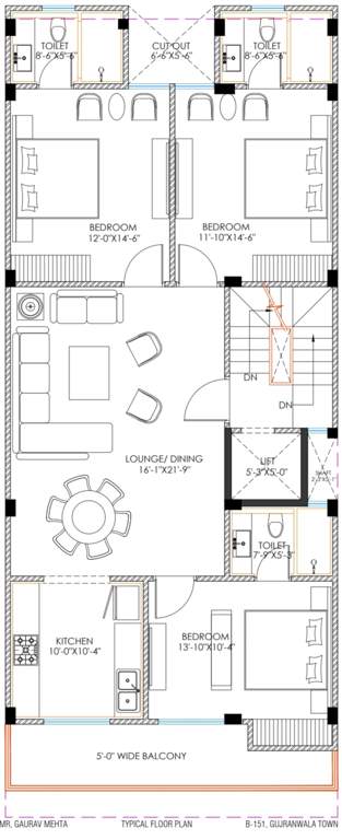  homes Evank Homes Cluster Plan from 1st to 4th Floor