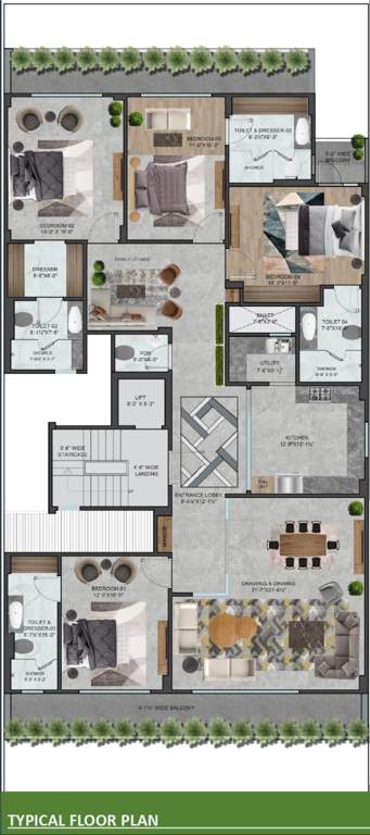  estates 2 Millennial Estates 2 Cluster Plan from 1st to 4th Floor