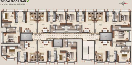  shivneri-chs-adityaraj-gateway Adityaraj Gateway Cluster Plan For Typical Floor Plan