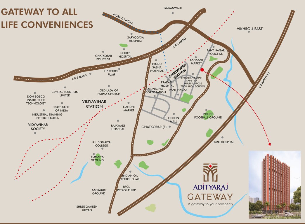  shivneri chs adityaraj gateway Location Plan