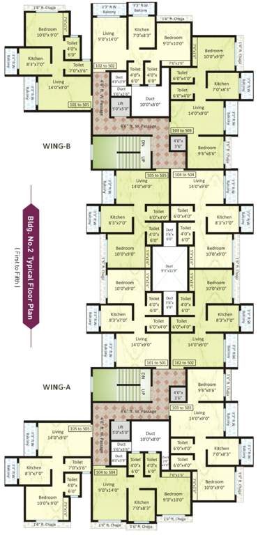  kurlai complex Shree Kurlai Complex Building No 02 Wing A And B Cluster Plan from 1st to 5th Floor