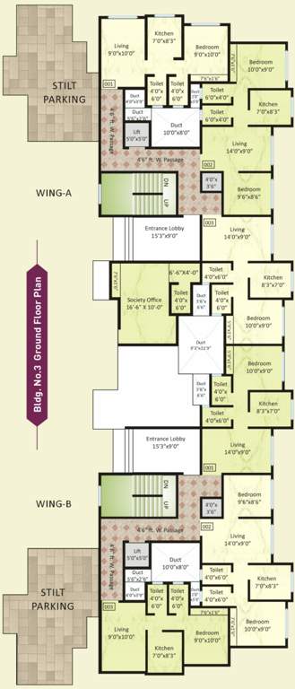  kurlai complex Shree Kurlai Complex Building No 03 Wing A And B Cluster Plan for ground Floor