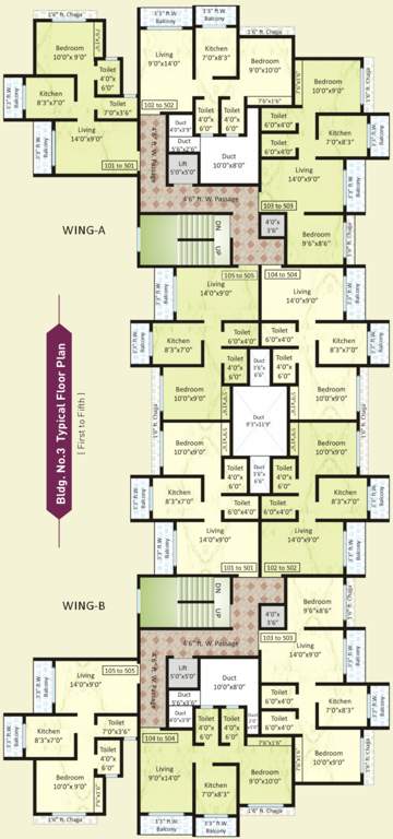 kurlai complex Shree Kurlai Complex Building No 03 Wing A And B Cluster Plan from 1st to 5th Floor