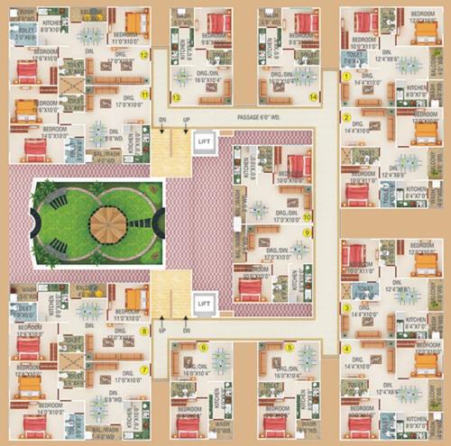  sanjana-park-ii-c-block Sanjana Park II C Block Cluster Plan from 1st to 6th Floor
