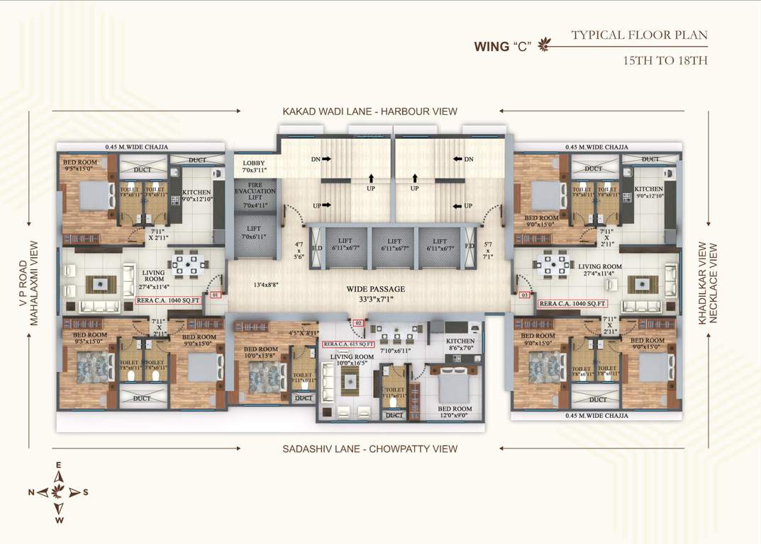  nakoda mehta sunshine heights a and c wings Nakoda Mehta Sunshine Heights A And C Wings Cluster Plan