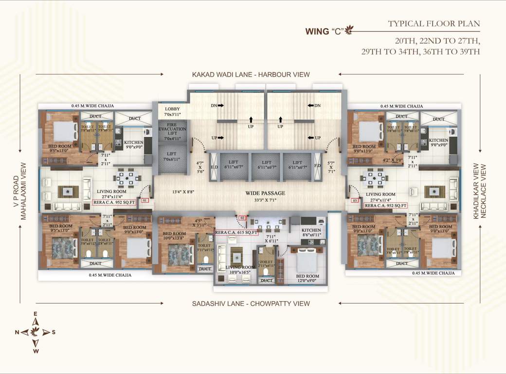  nakoda mehta sunshine heights a and c wings Nakoda Mehta Sunshine Heights A And C Wings Cluster Plan