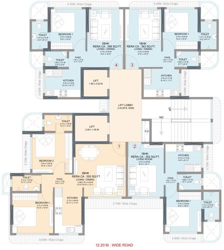  prominent Shraddha Prominent Cluster Plan from 1st to 22th Floor