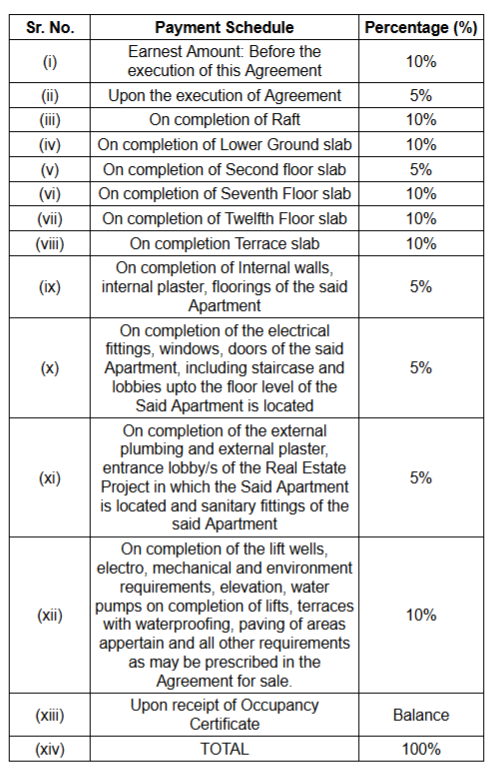 seawoods-amber-at-west-square Construction Linked Payment (CLP) Payment Plan